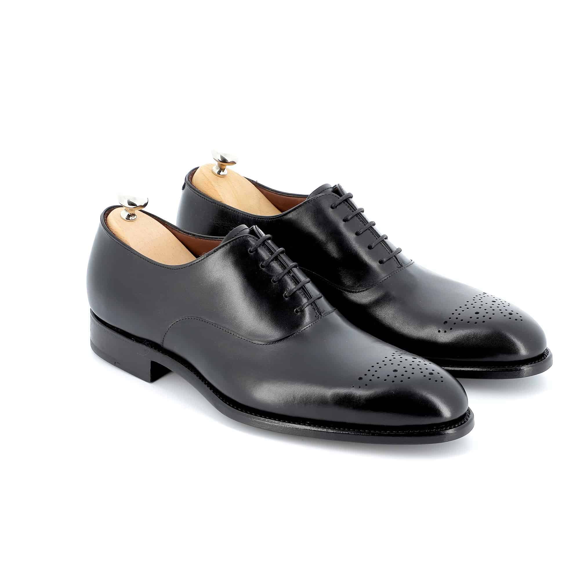 Richelieu Andrew cuir noir semelle cuir