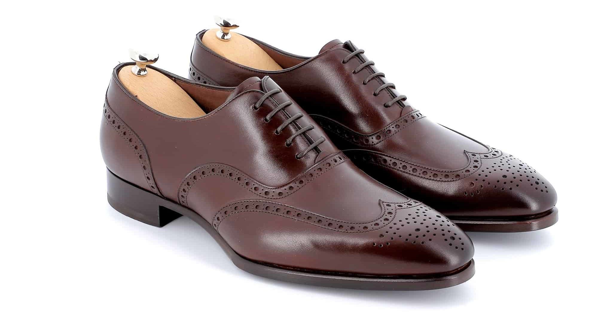 Chaussures Richelieu Charles cuir marron semelles cuir