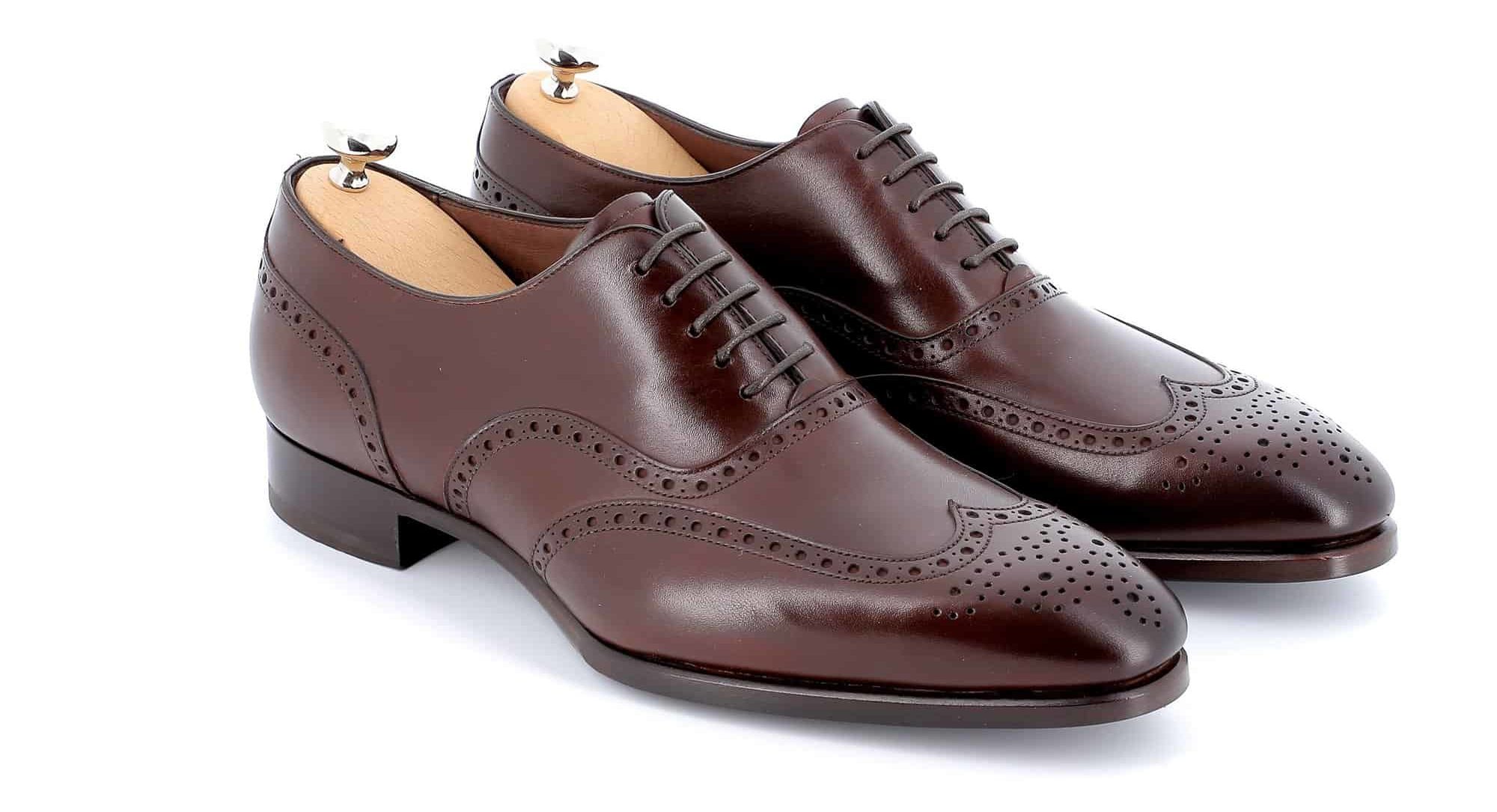 Chaussures Richelieu Charles cuir marron semelles cuir