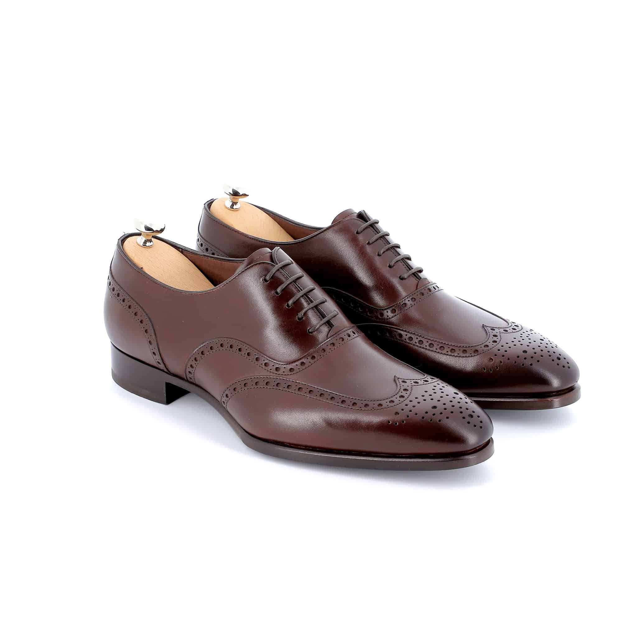 Chaussures Richelieu Charles cuir marron semelles cuir