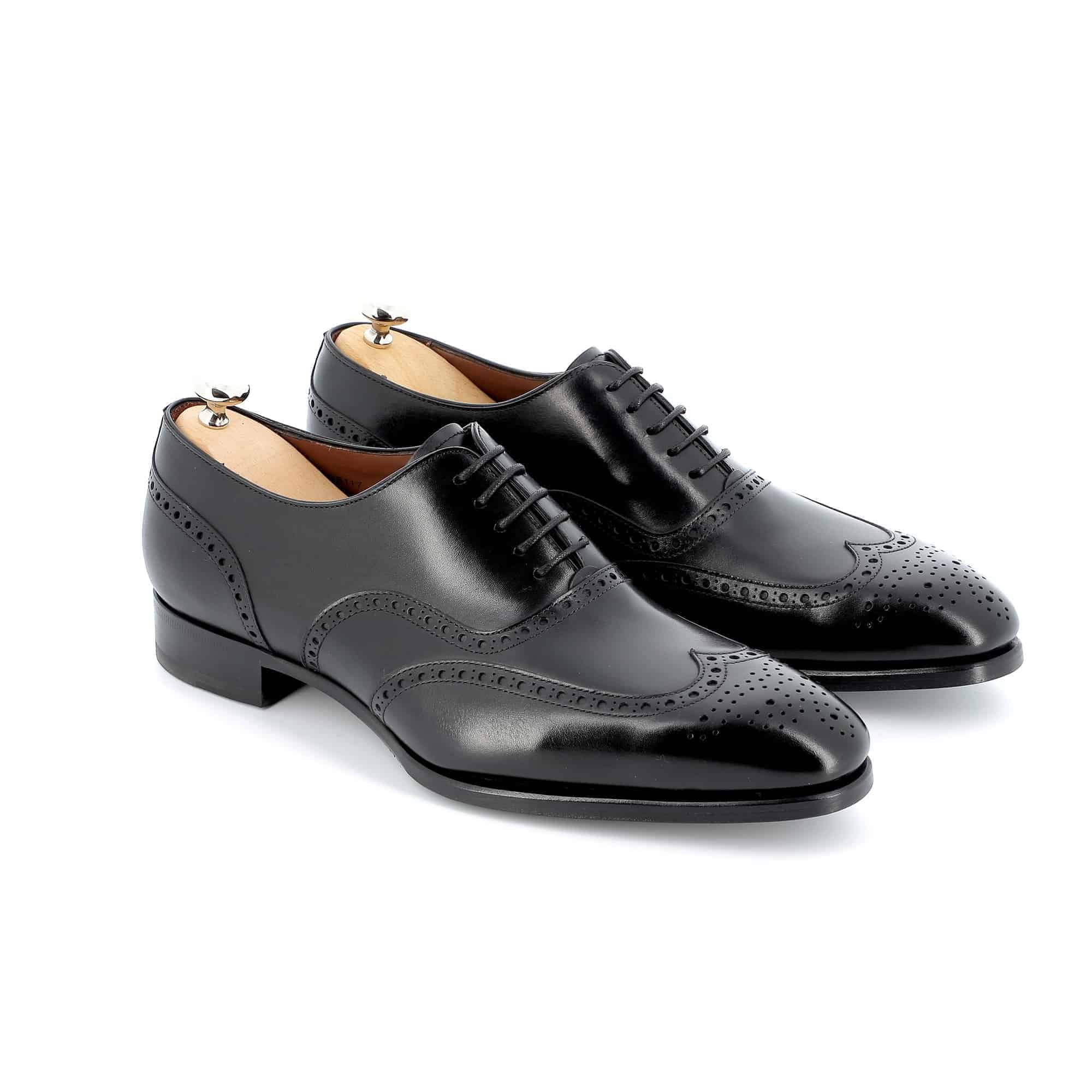 Chaussures Richelieu Charles cuir noir semelles cuir