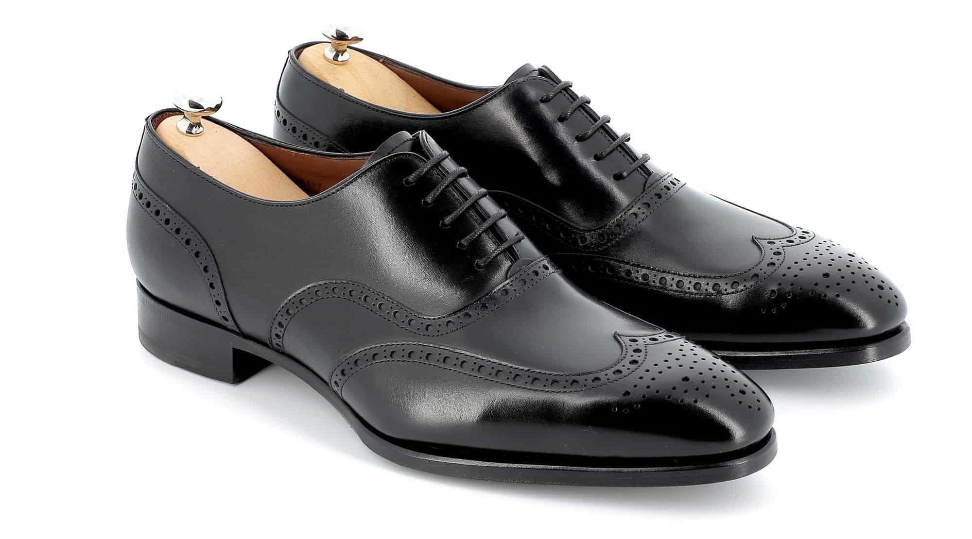 Chaussures Richelieu Charles cuir noir semelles cuir