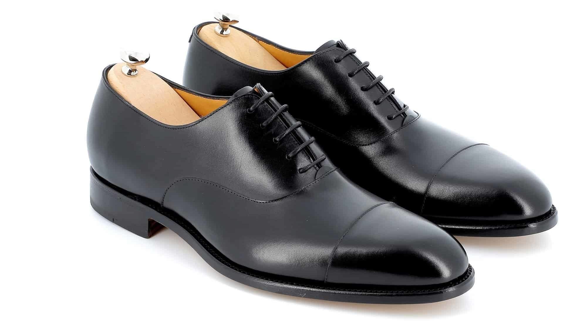 Richelieu James cuir noir semelles cuir