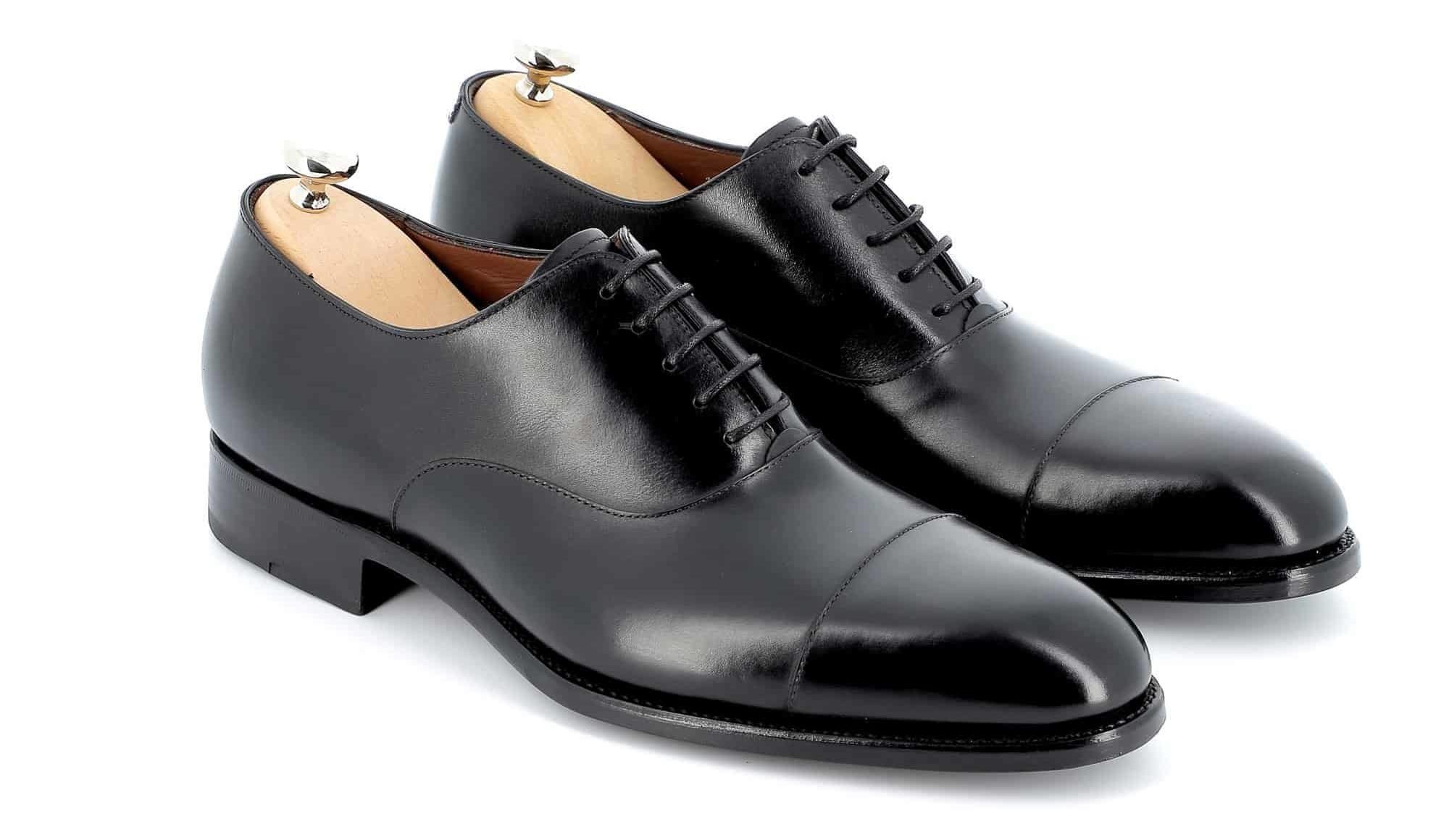 Richelieu James cuir noir semelles cuir