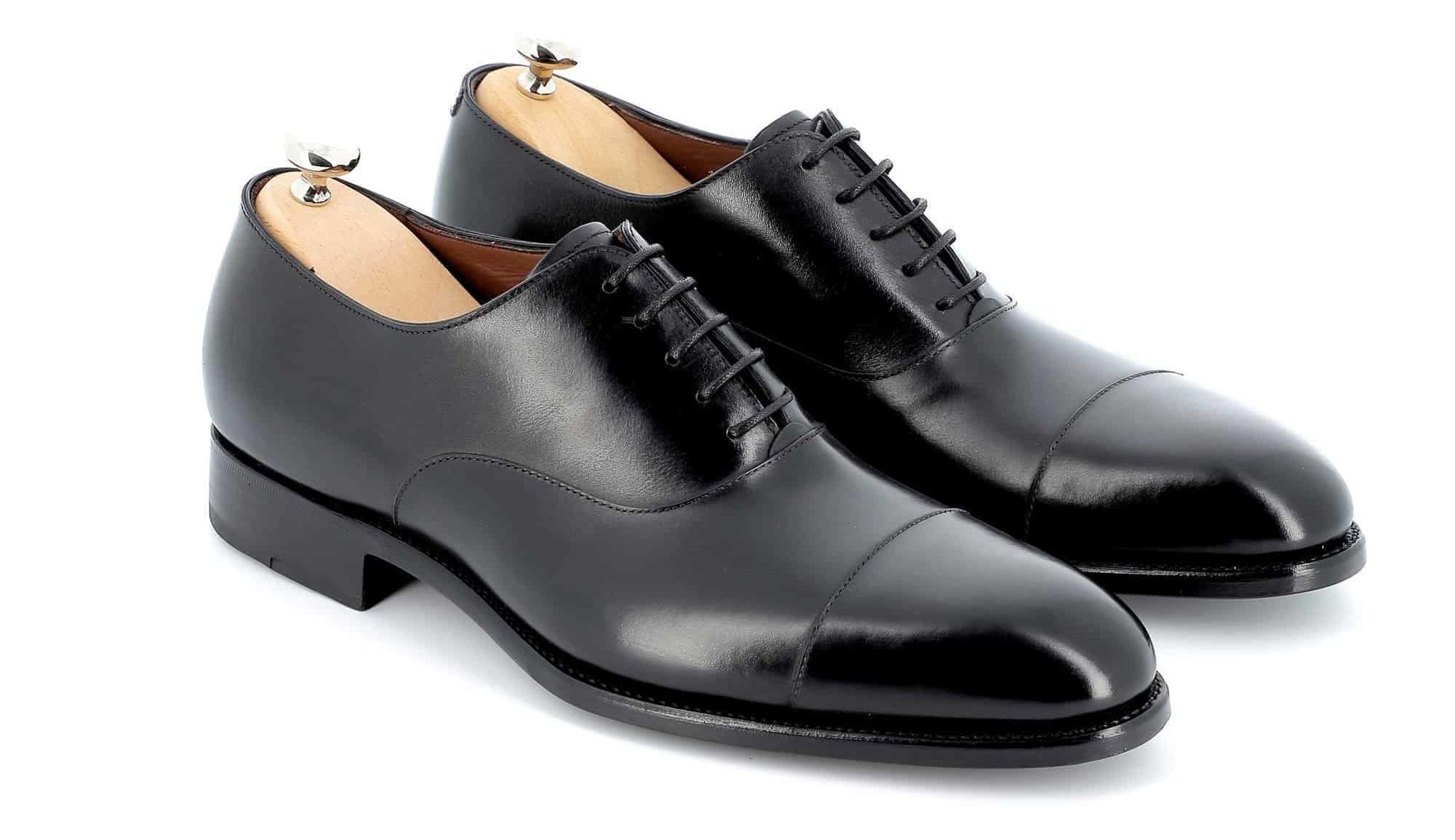 Richelieu James cuir noir semelles cuir