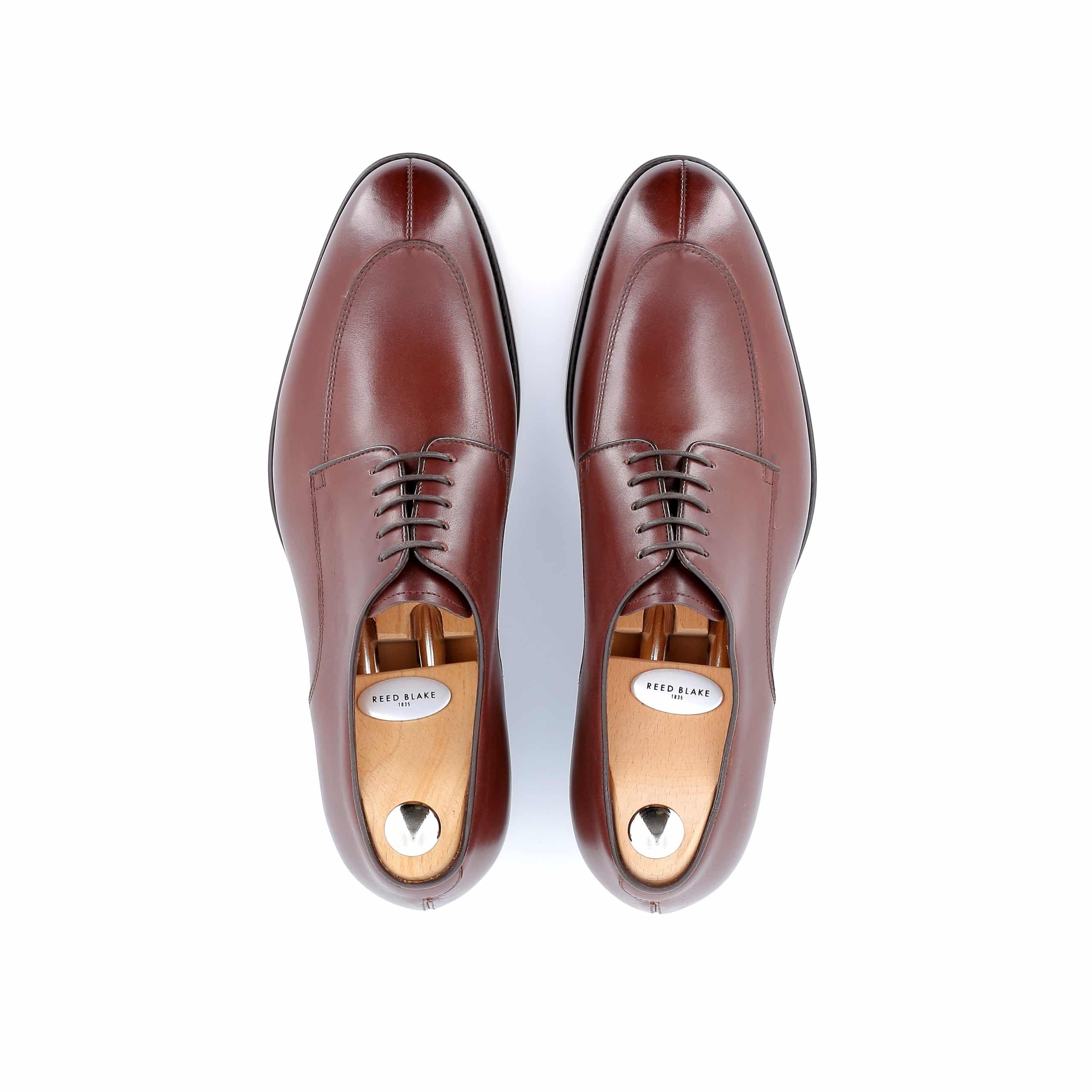 Chaussures Derby demi-chasse Johnson cuir marron semelles cuir