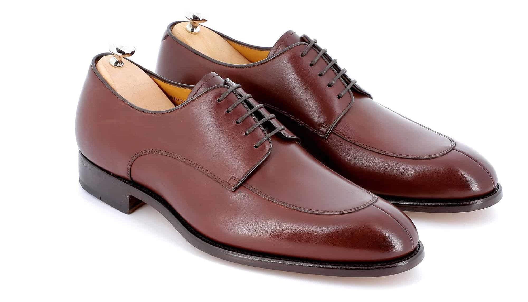 Chaussures Derby demi-chasse Johnson cuir noir semelles cuir