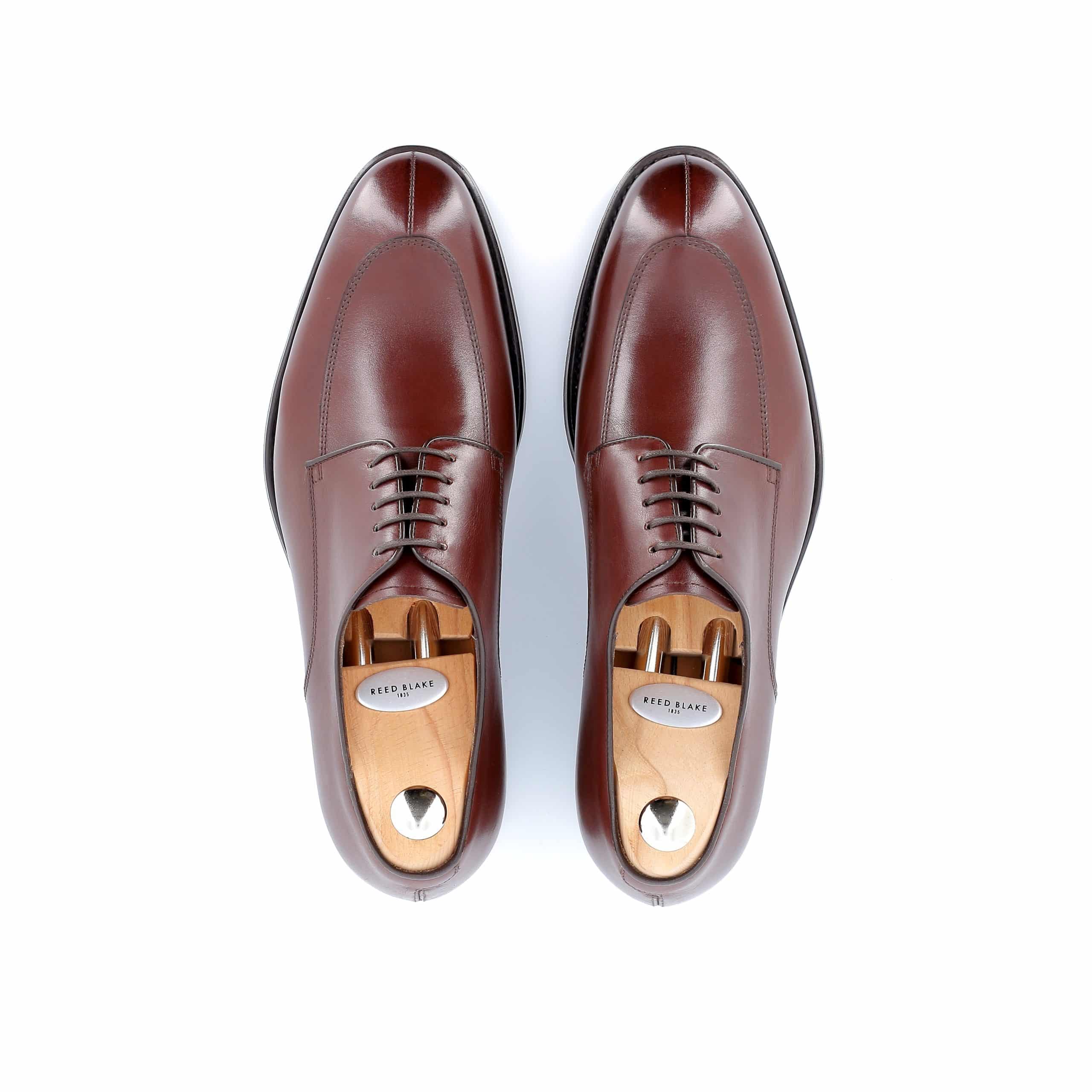 Chaussures Derby demi-chasse Johnson cuir noir semelles cuir