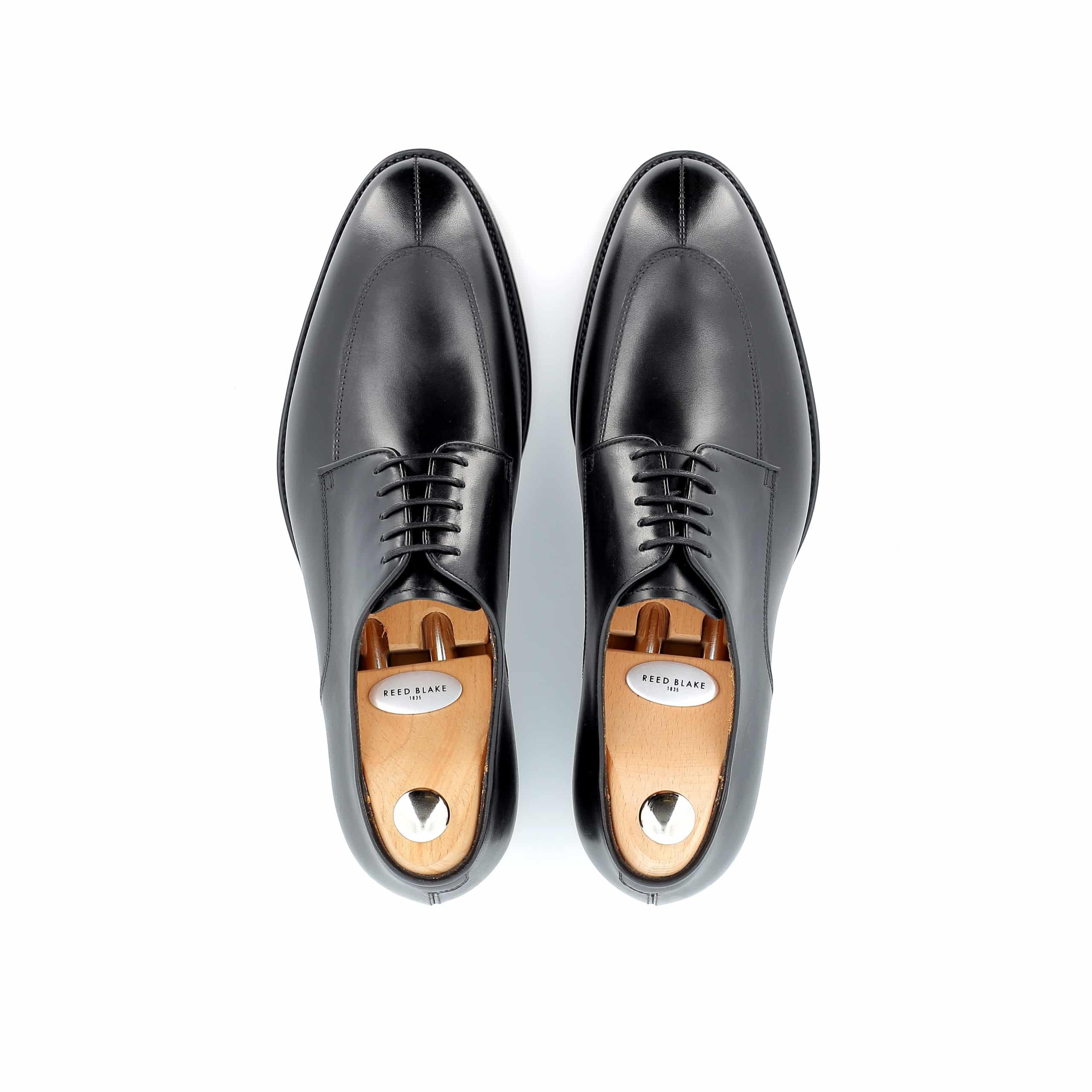 Chaussures Derby demi-chasse Johnson cuir noir semelles cuir