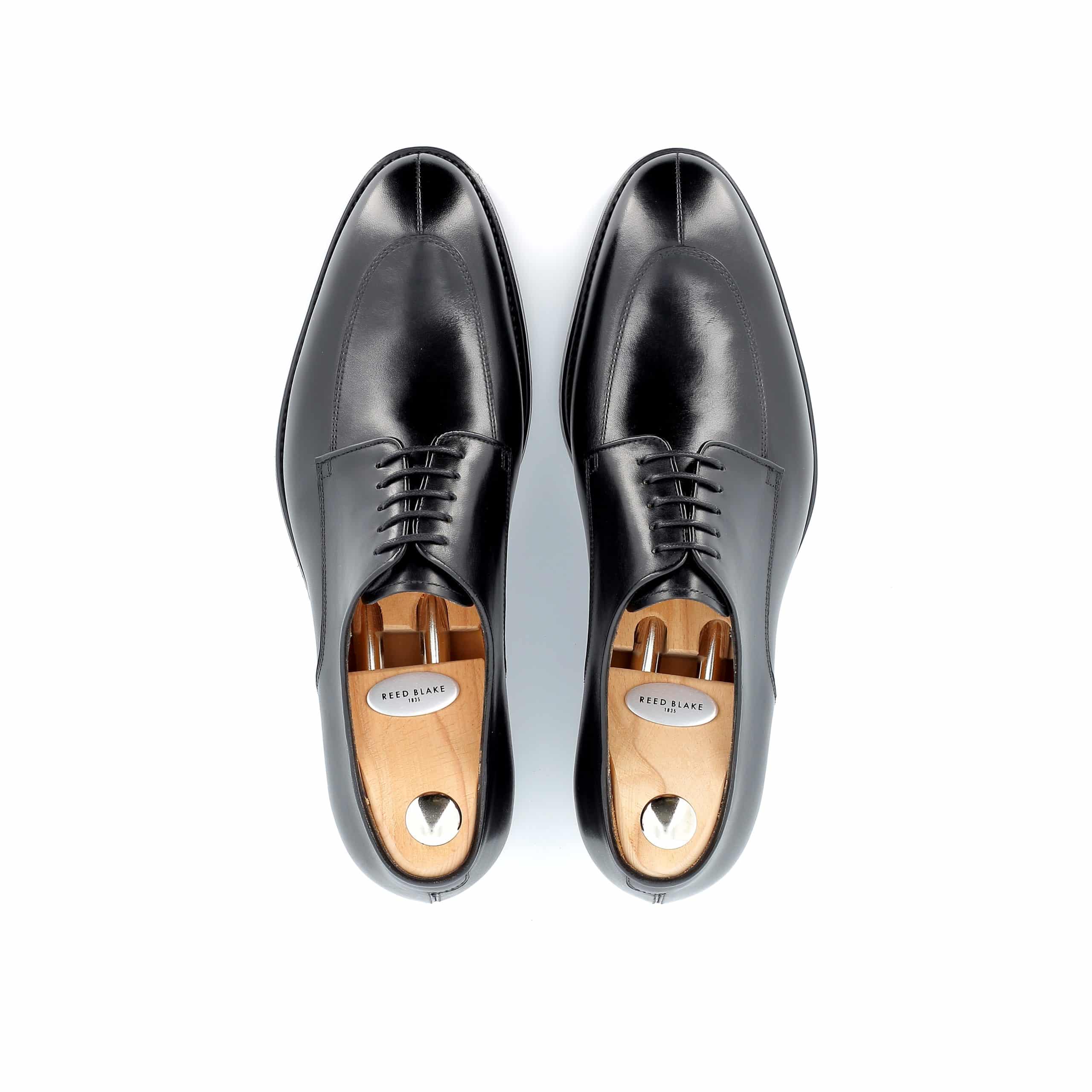 Chaussures Derby demi-chasse Johnson cuir noir semelles cuir