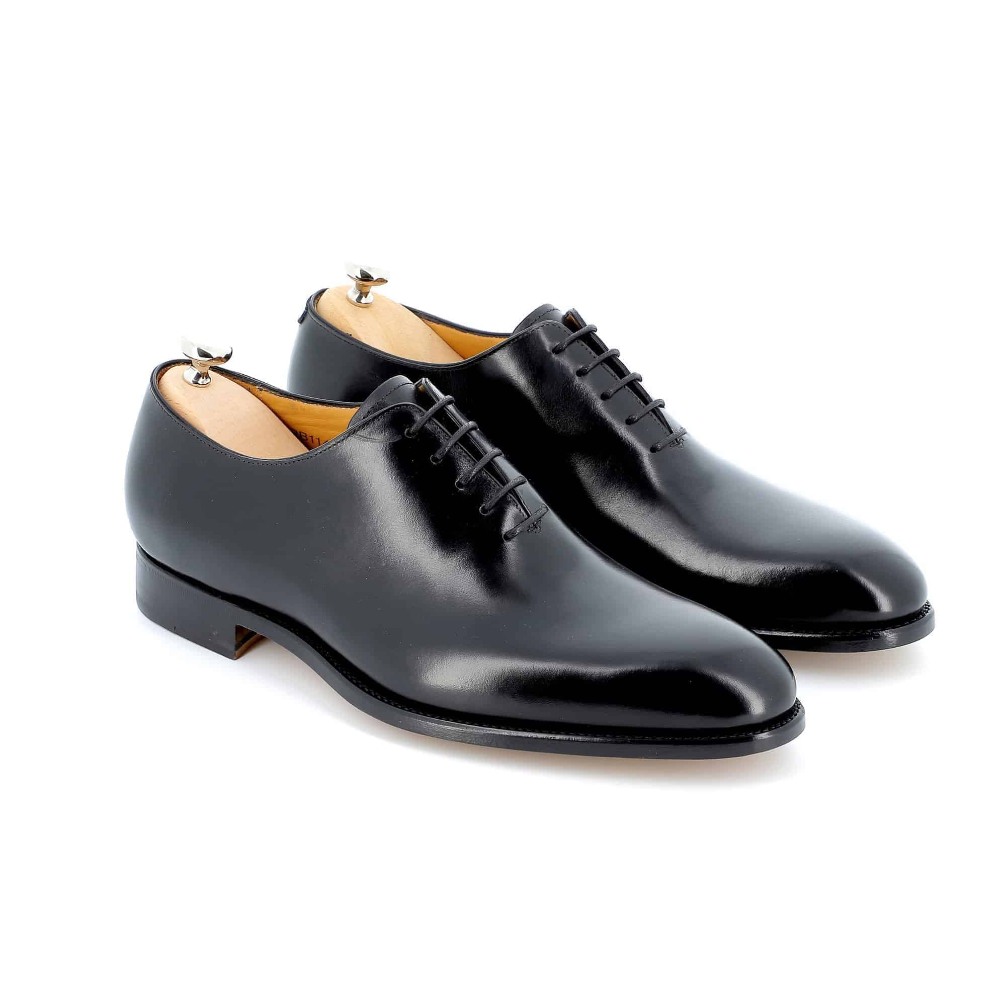 Richelieu Newton cuir noir semelles cuir