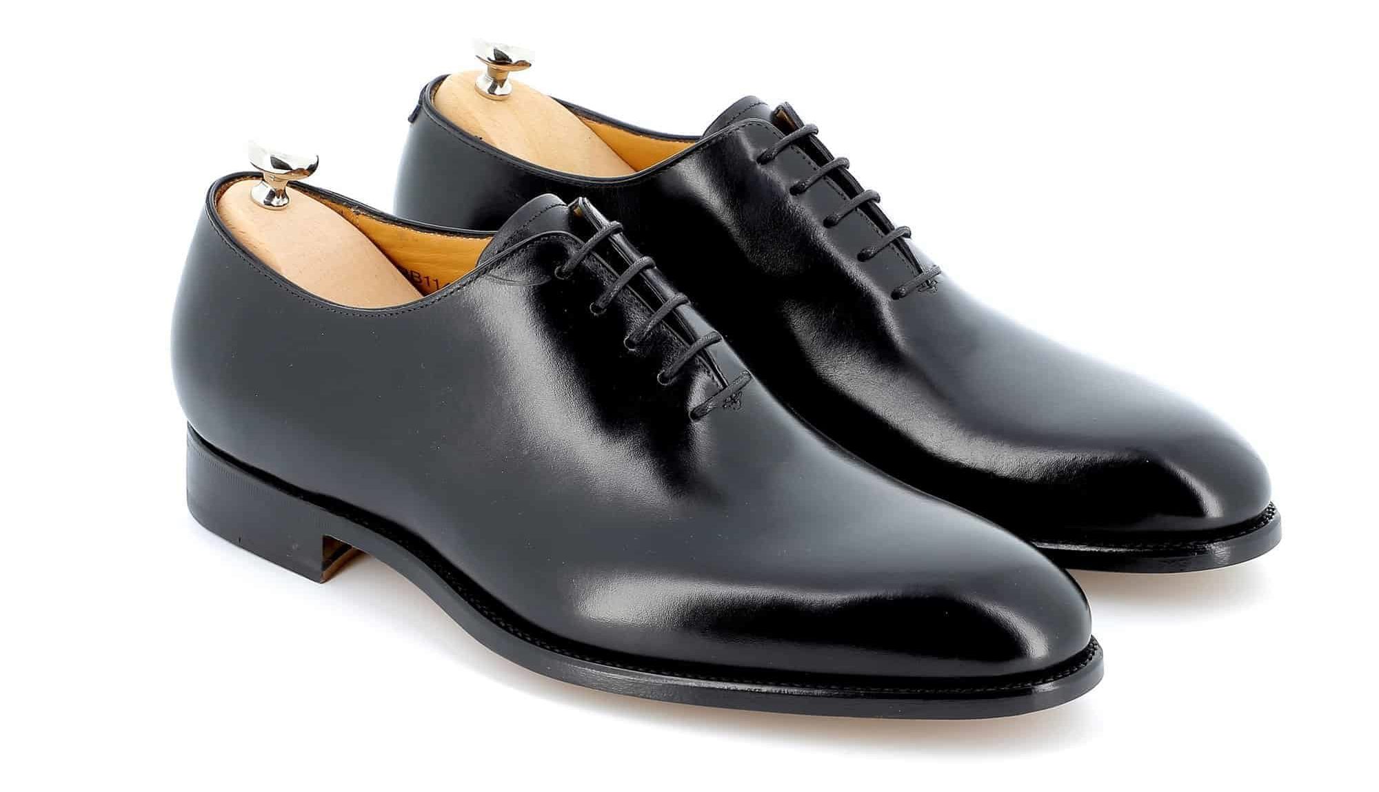 Richelieu Newton cuir noir semelles cuir