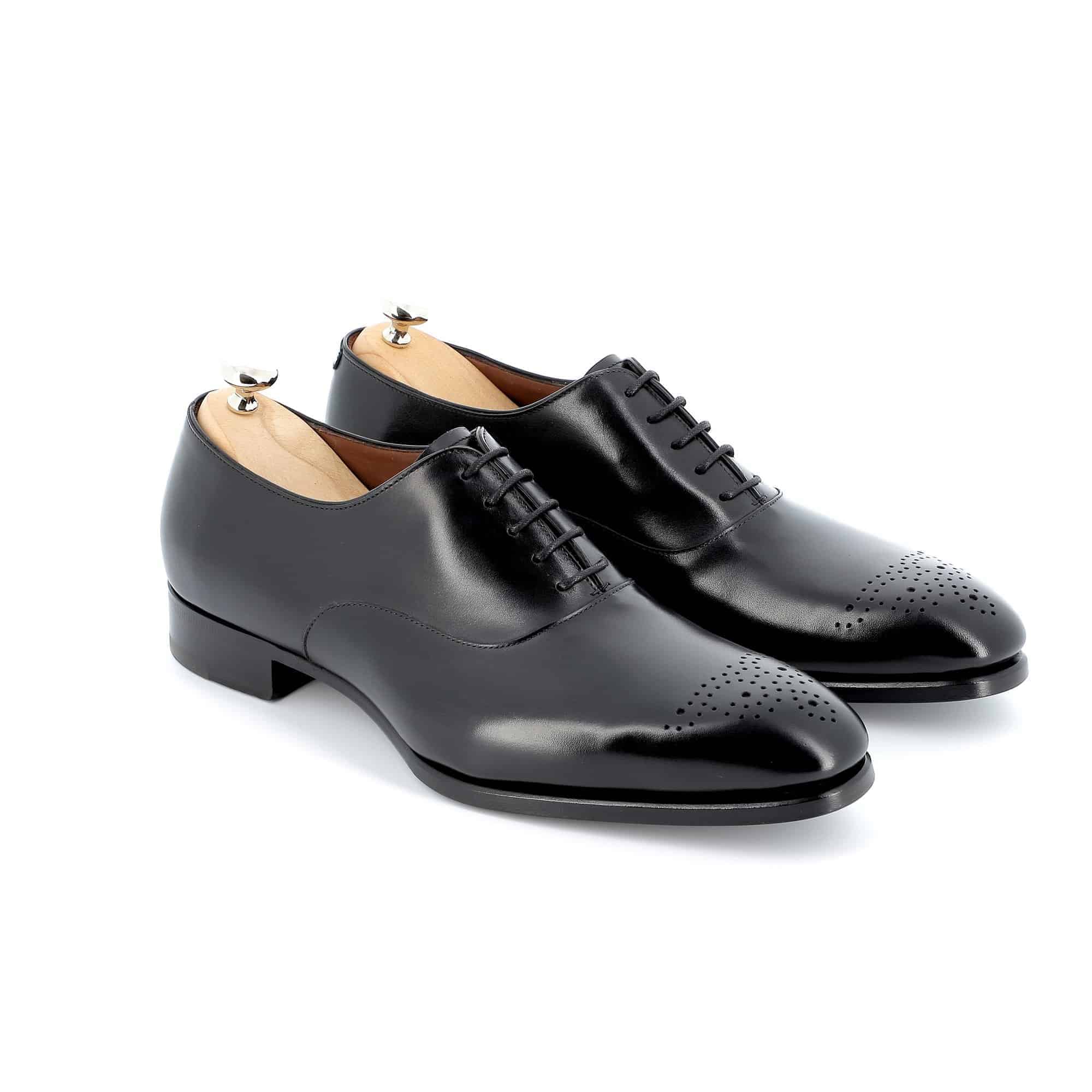 Chaussures Richelieu Warren cuir noir semelles cuir