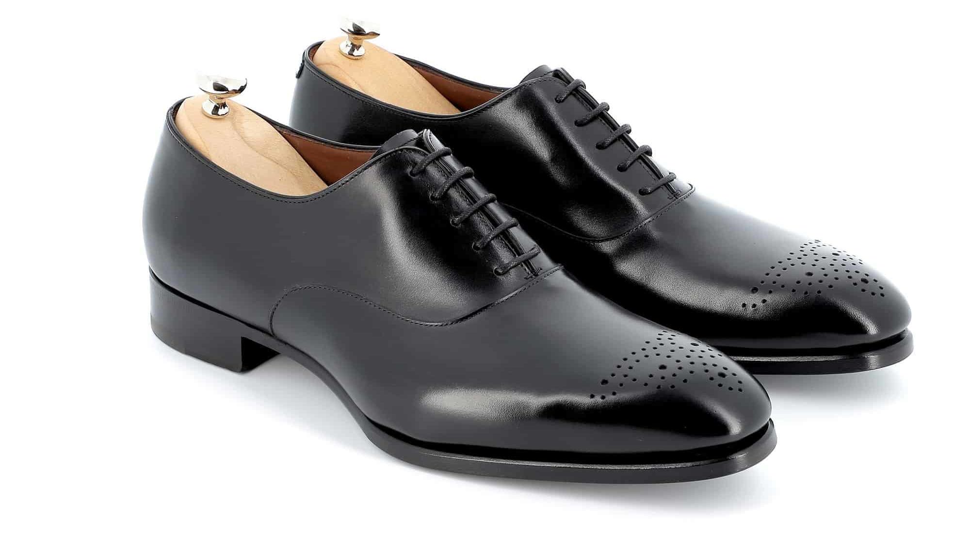 Chaussures Richelieu Warren cuir noir semelles cuir