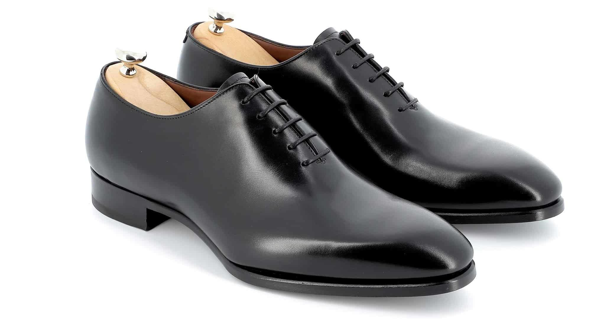 Richelieu William cuir noir semelles cuir