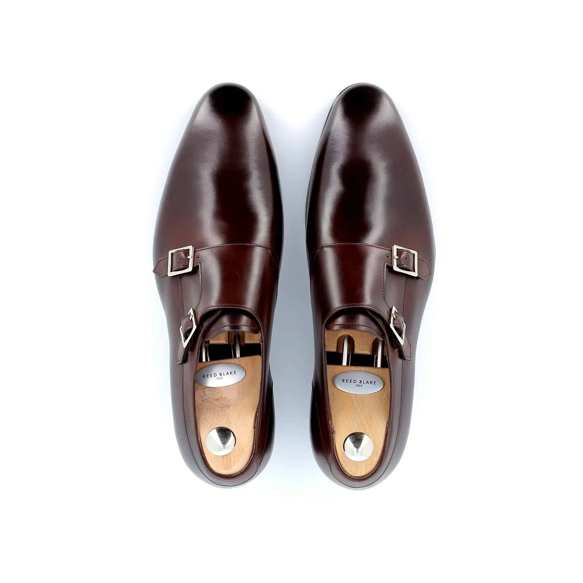 Chaussures doubles boucles Woodrow cuir marron semelles cuir