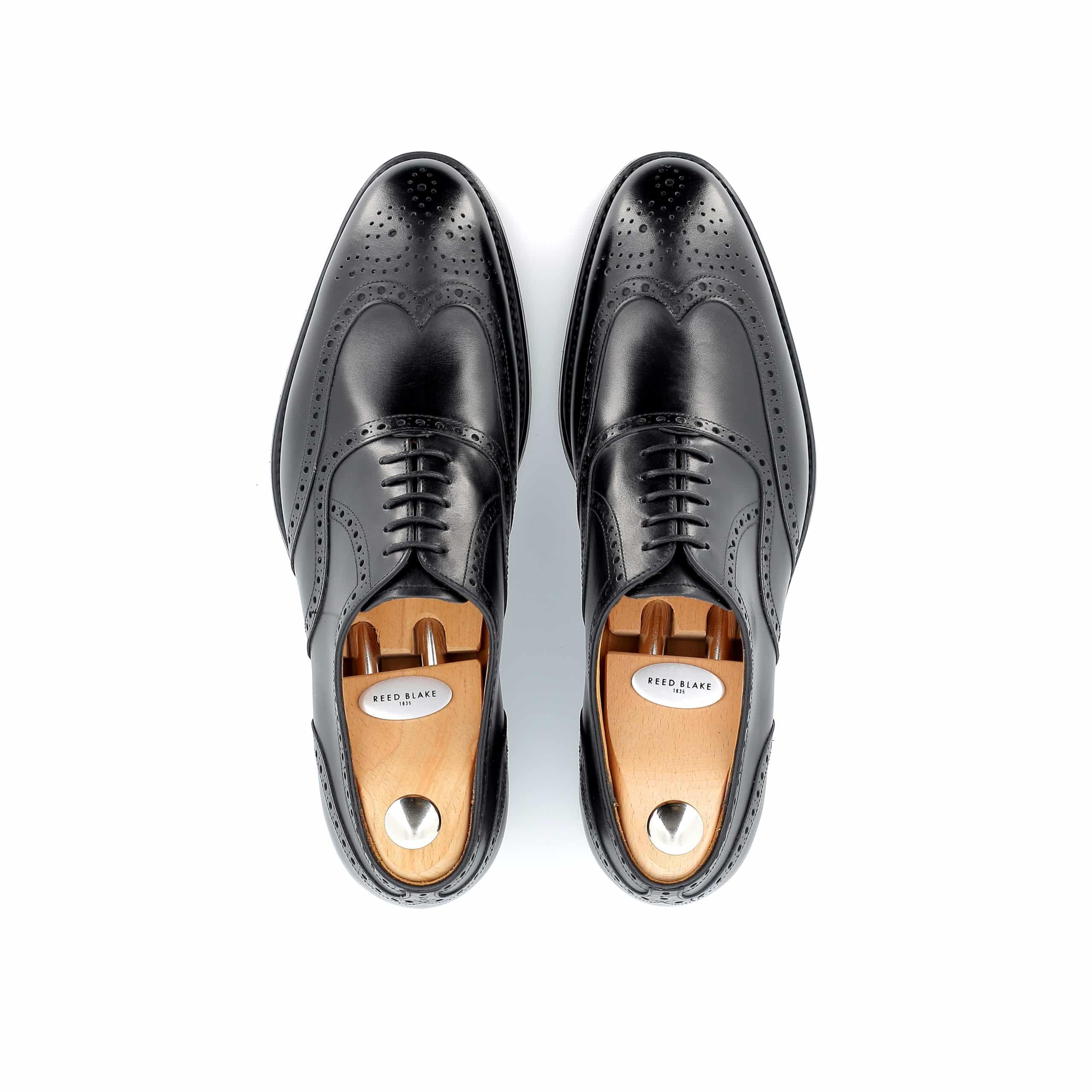 Richelieu Winston cuir noir semelles Dainite