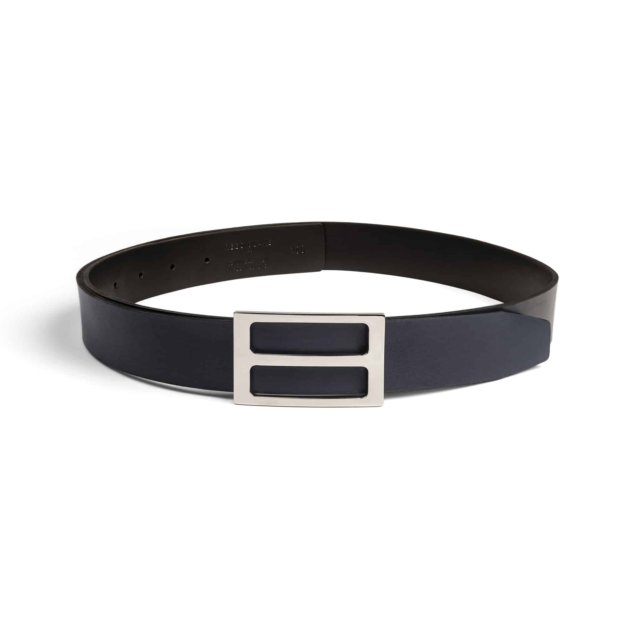 Ceinture réversible en cuir avec boucle acier