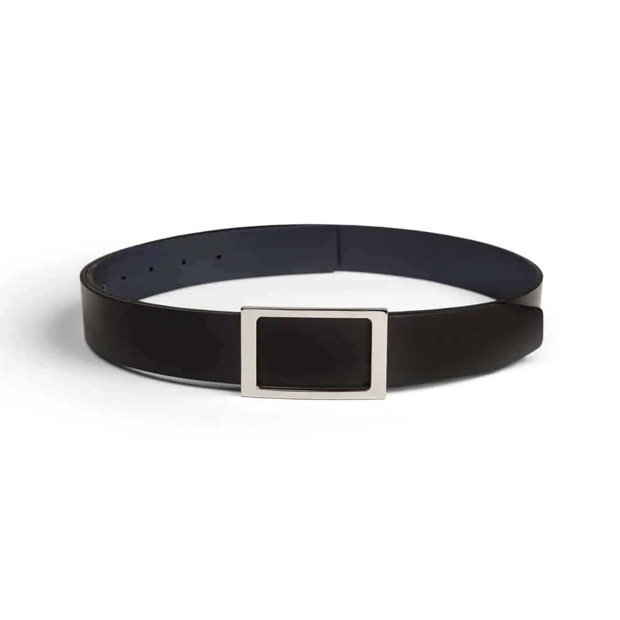 Ceinture réversible en cuir avec boucle acier