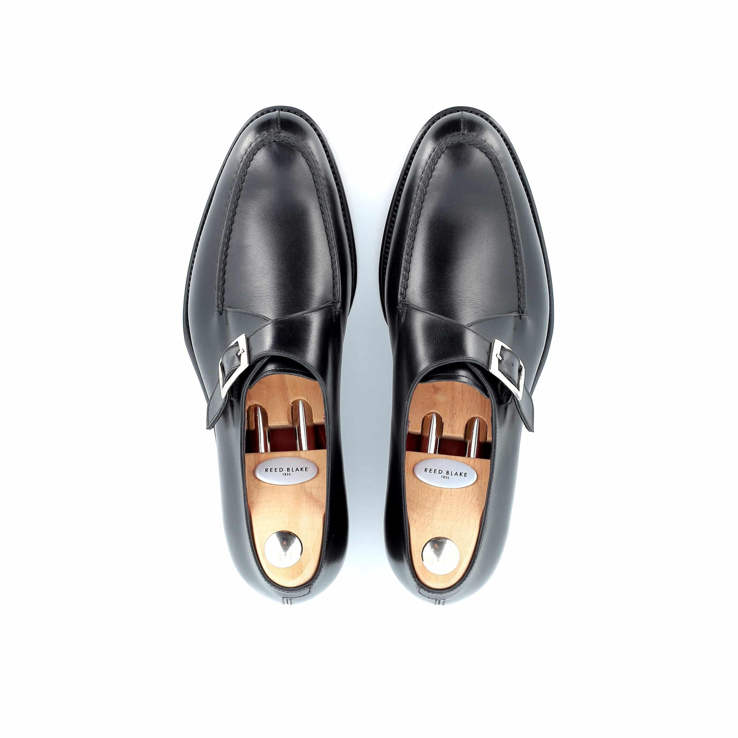 Chaussures à boucle Douglas cuir noir semelles cuir