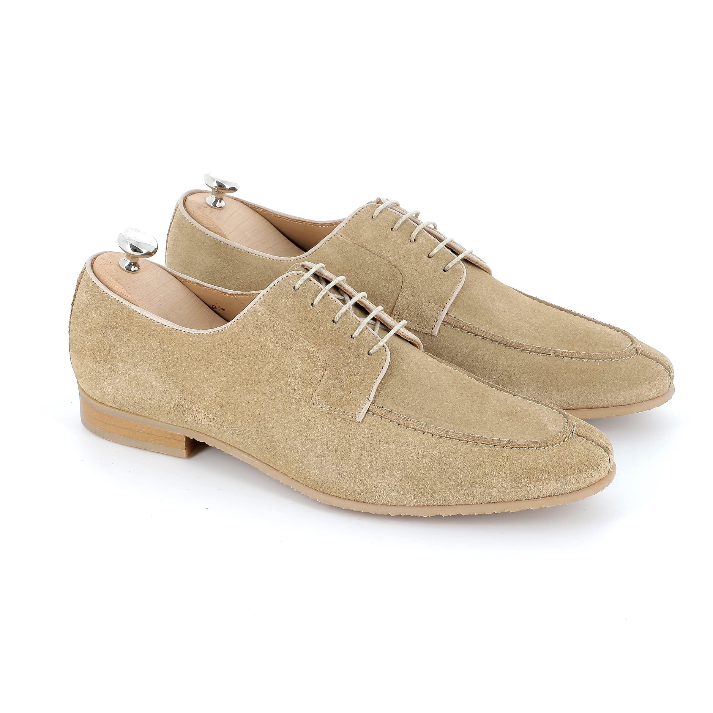 Derby Gordon daim beige semelles crêpe