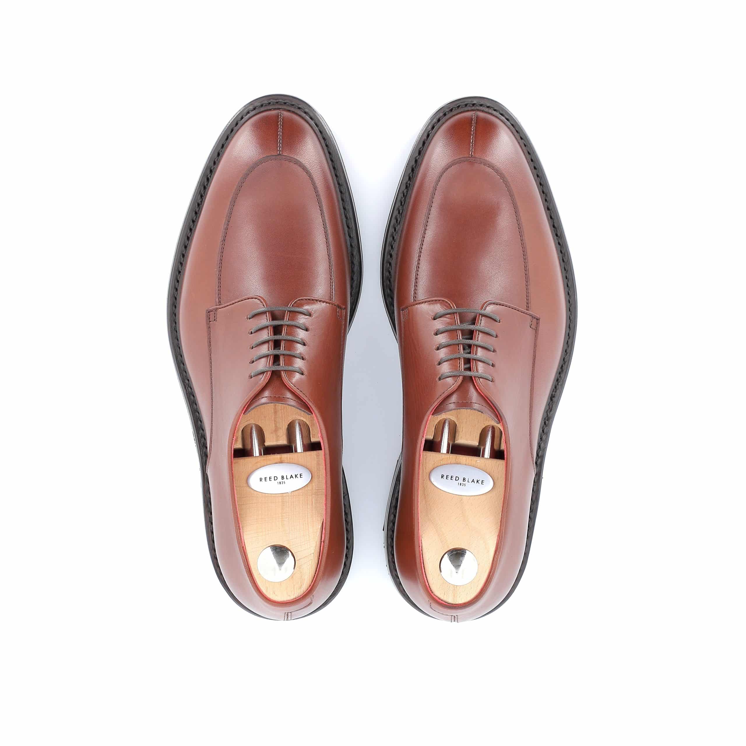 Derby Harrison demi-chasse cuir marron semelles gomme