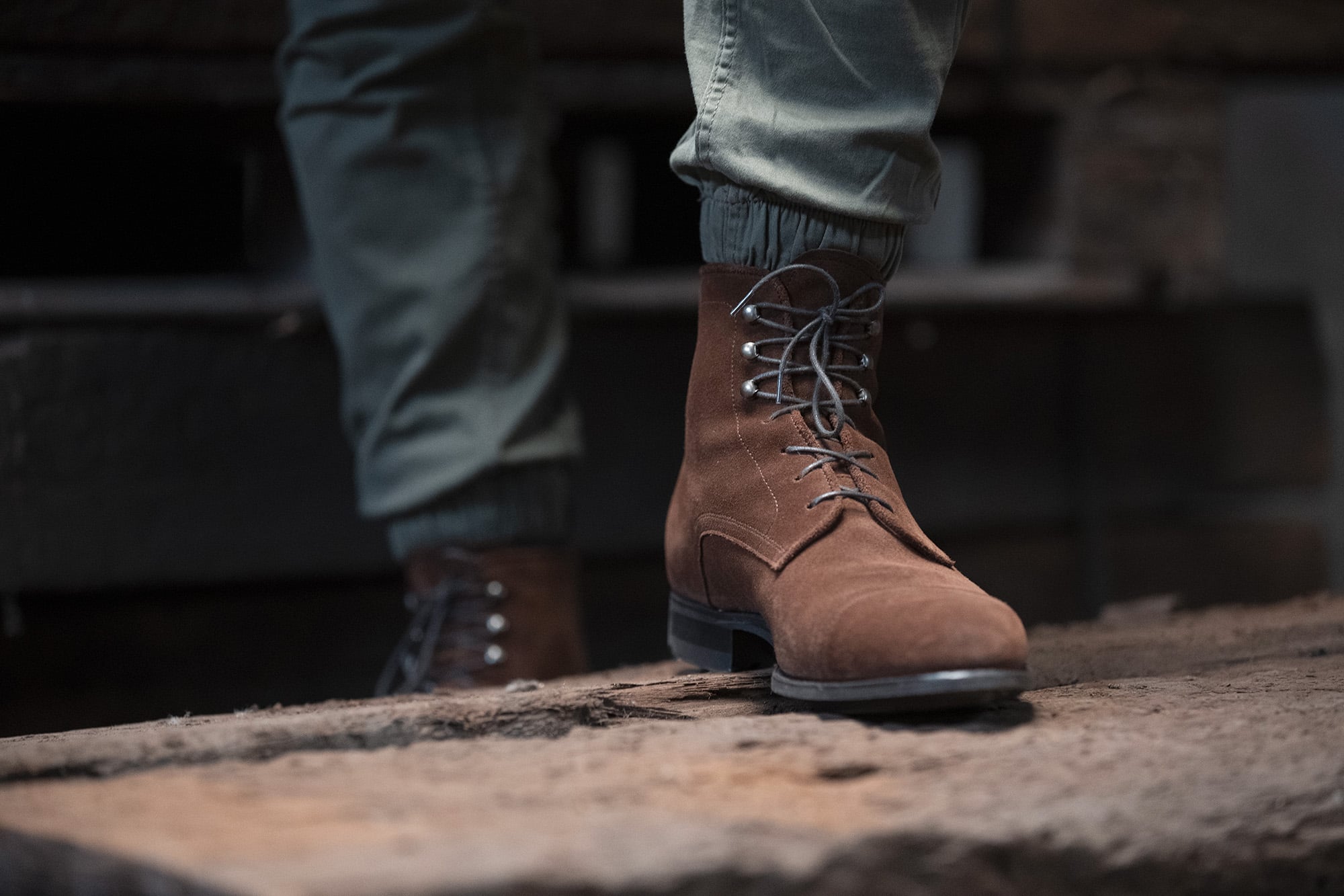 Bottines Jefferson Super Premium daim marron semelles cuir