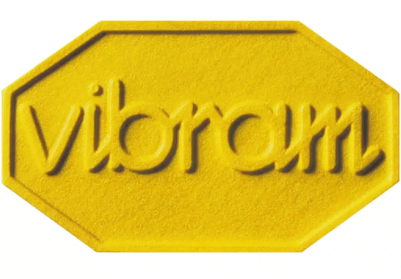 Logo Vibram jaune octogonal
